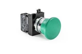 CM Serisi Metal 1NO Yaylı 40 mm Mantar Yeşil 22 mm Buton